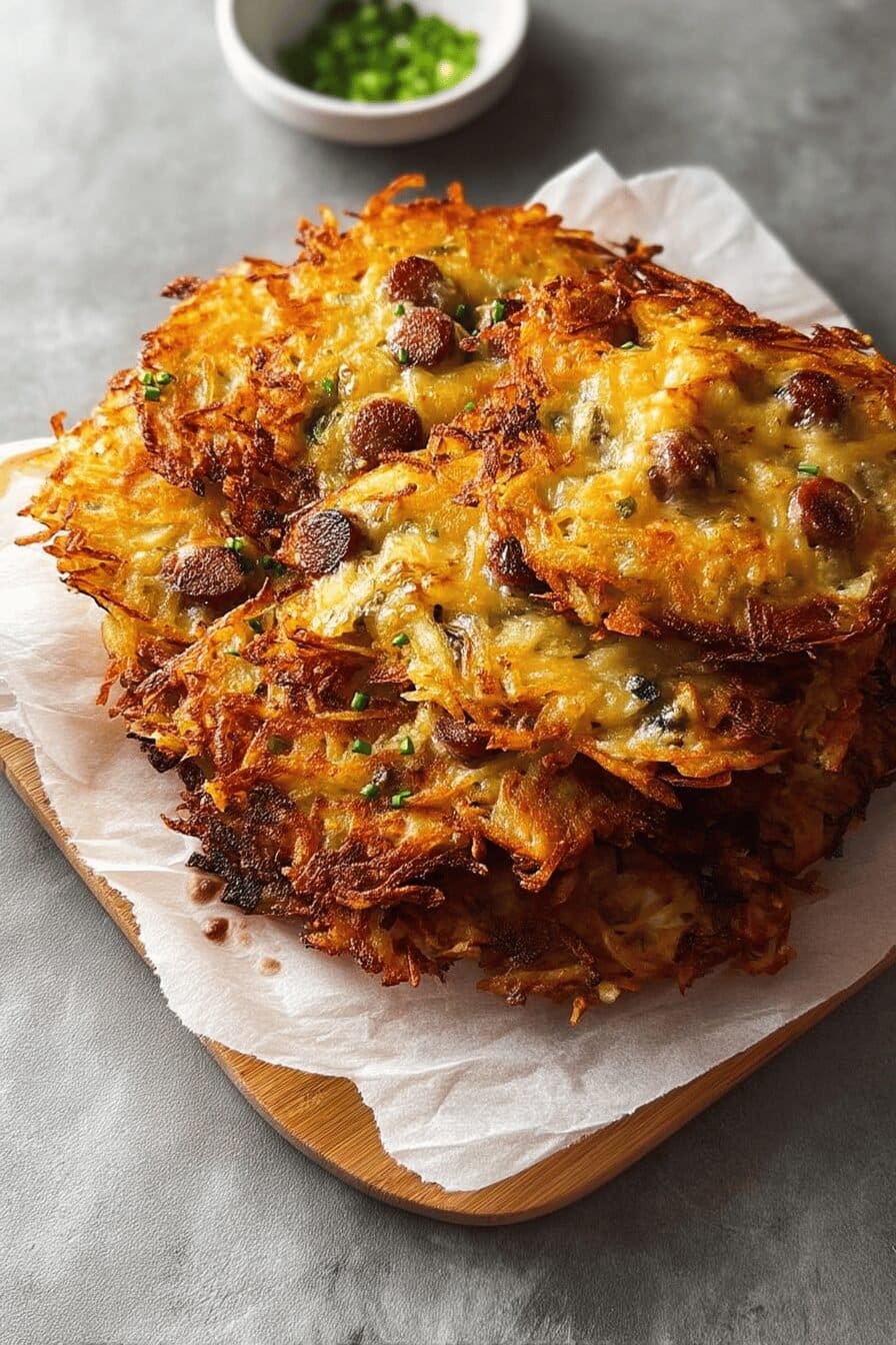 crispy cheesy sausage hash browns