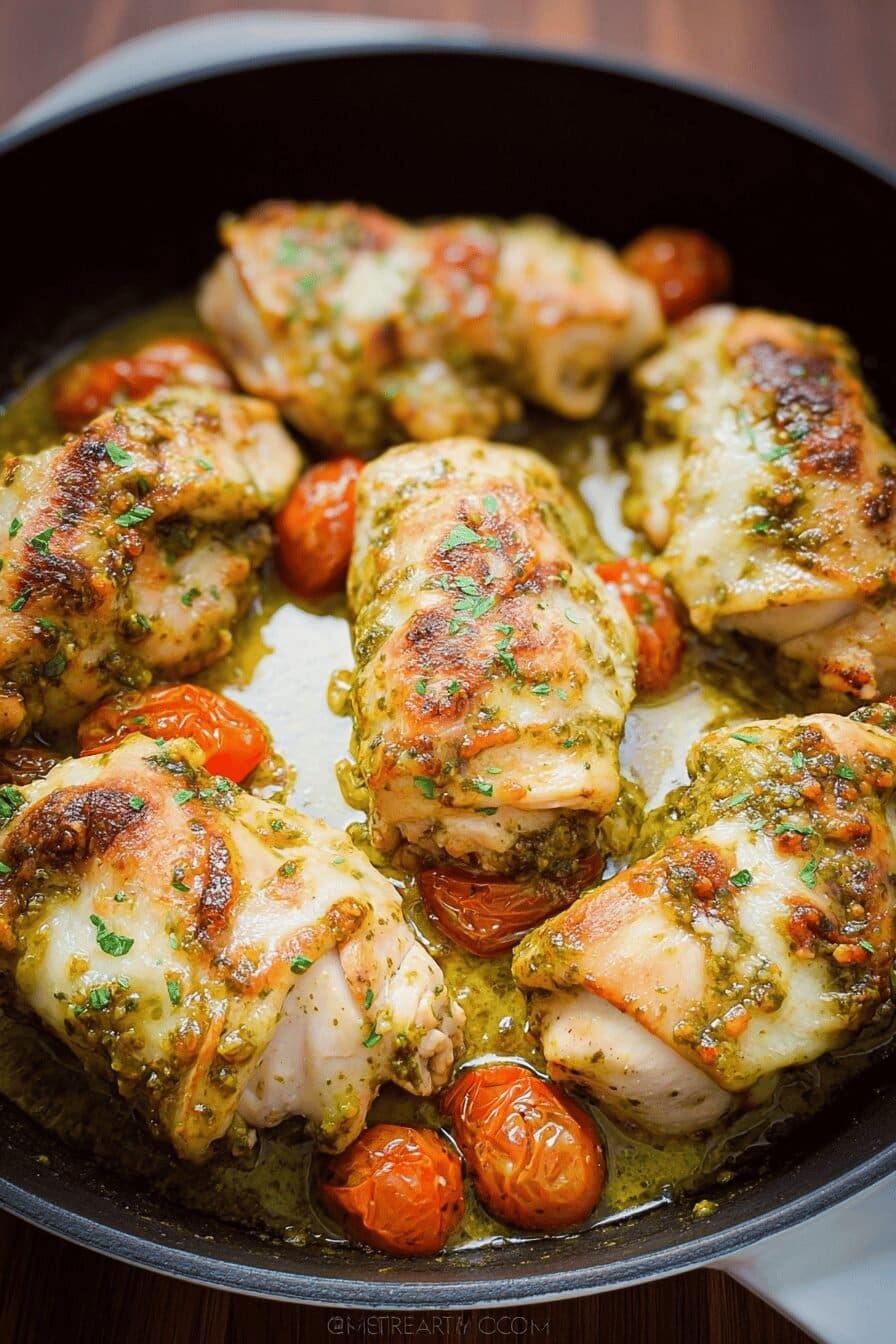 Chicken Pesto Roll Ups