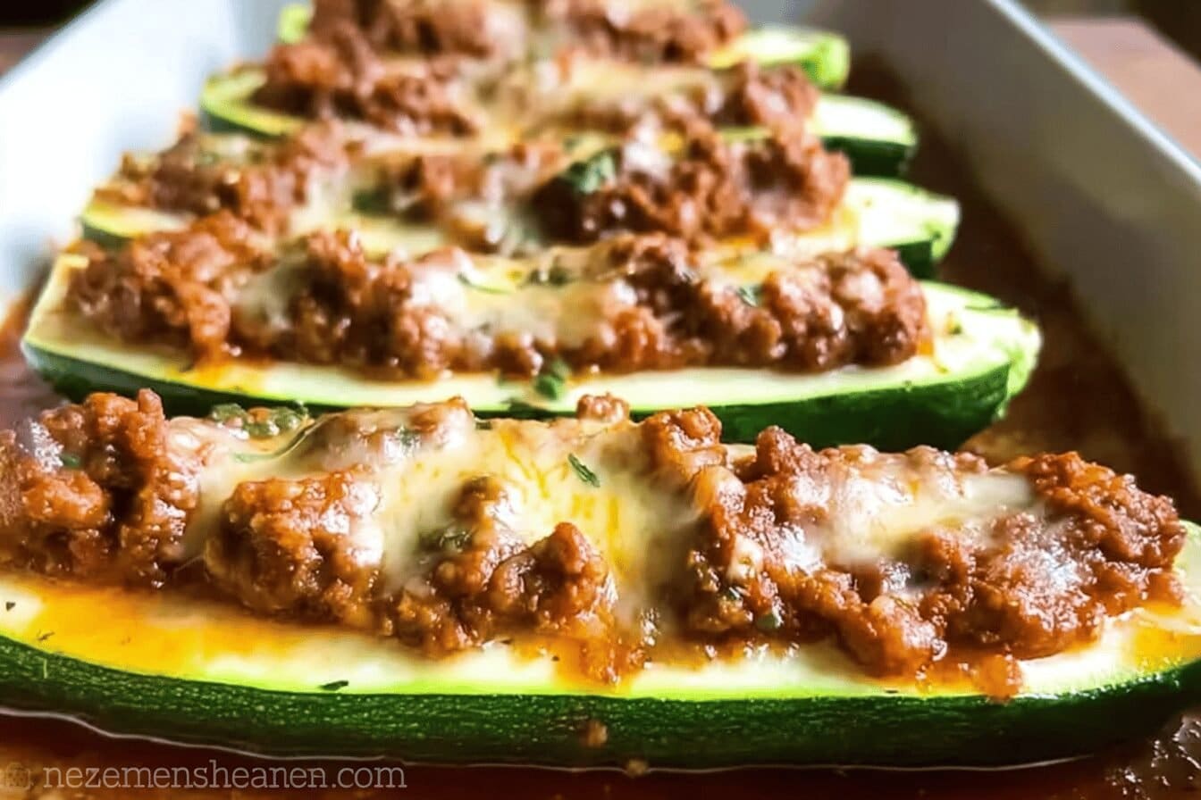 Beef Stuffed Zucchini Boats