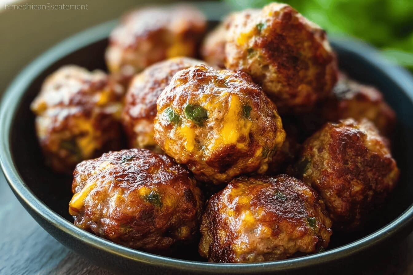 Grilled Jalapeno Cheddar Meatballs