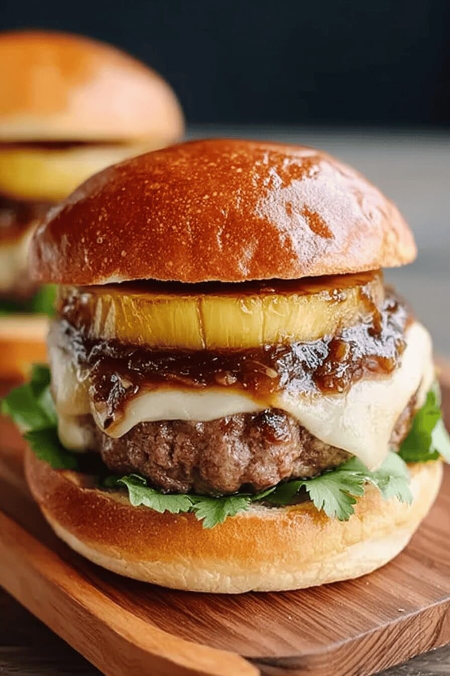 Hawaiian Teriyaki Beef Burgers