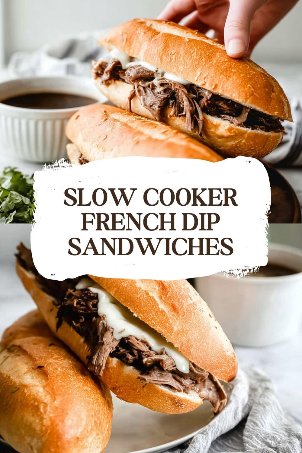 Slow Cooker French Dip Sandwiches