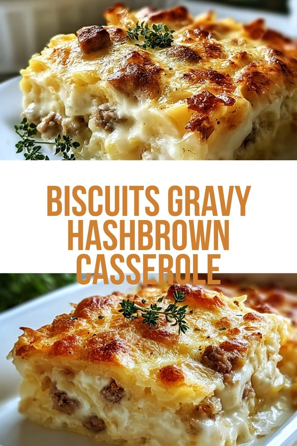 Biscuits Gravy Hashbrown Casserole