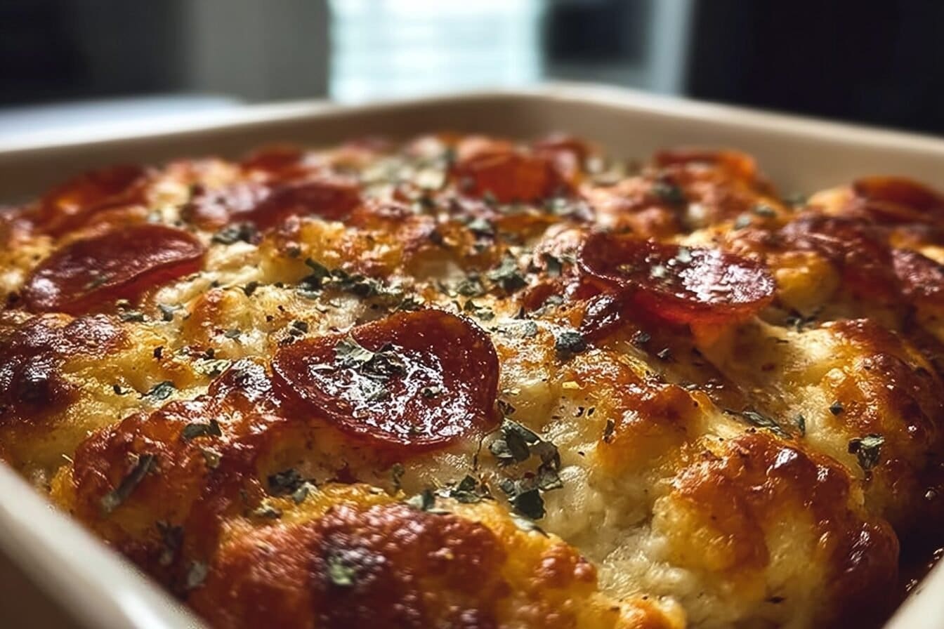 Bubble Up Biscuit Pizza Casserole