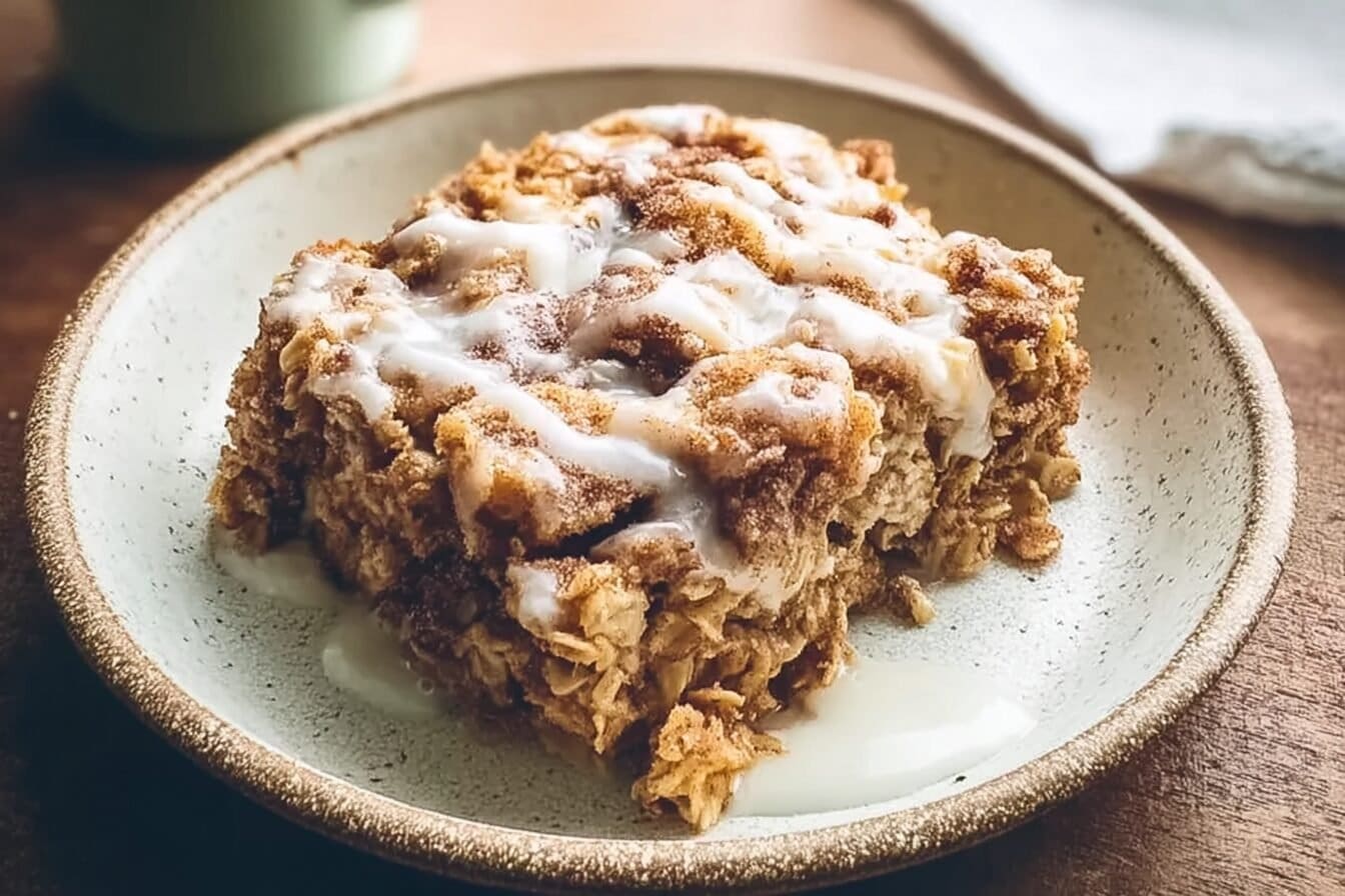 Cinnamon Roll Baked Oatmeal