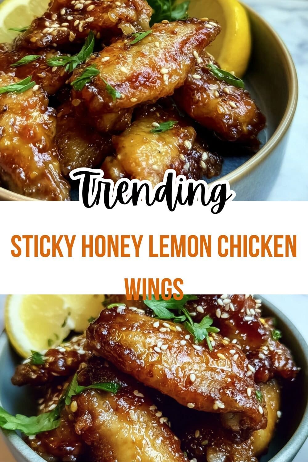 Sticky Honey Lemon Chicken Wings