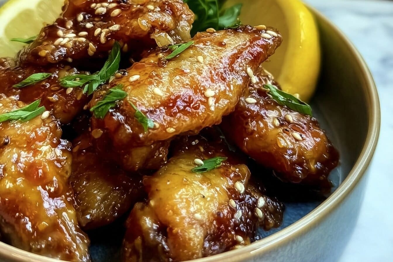 Sticky Honey Lemon Chicken Wings